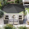 Parasol, Cantilever Parasol Diameter 300 Cm, med Håndsving til Åbning og Lukning, Solafskærmning, Haveparasol, UV-beskyttelse Op til 50+, til Have, Terrasse - Billede 5
