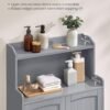 Badeværelsesopbevaringsskab, Badeværelsesgulvskab med 2 Døre, 11,8 X 23,6 X 39,4 Tommer, Dove Grey - Billede 5