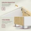 Vaskeskab med 3 store skuffer, badeværelsesskab, 30 x 70 x 64 cm, Cloud White/Naturbeige - Billede 7