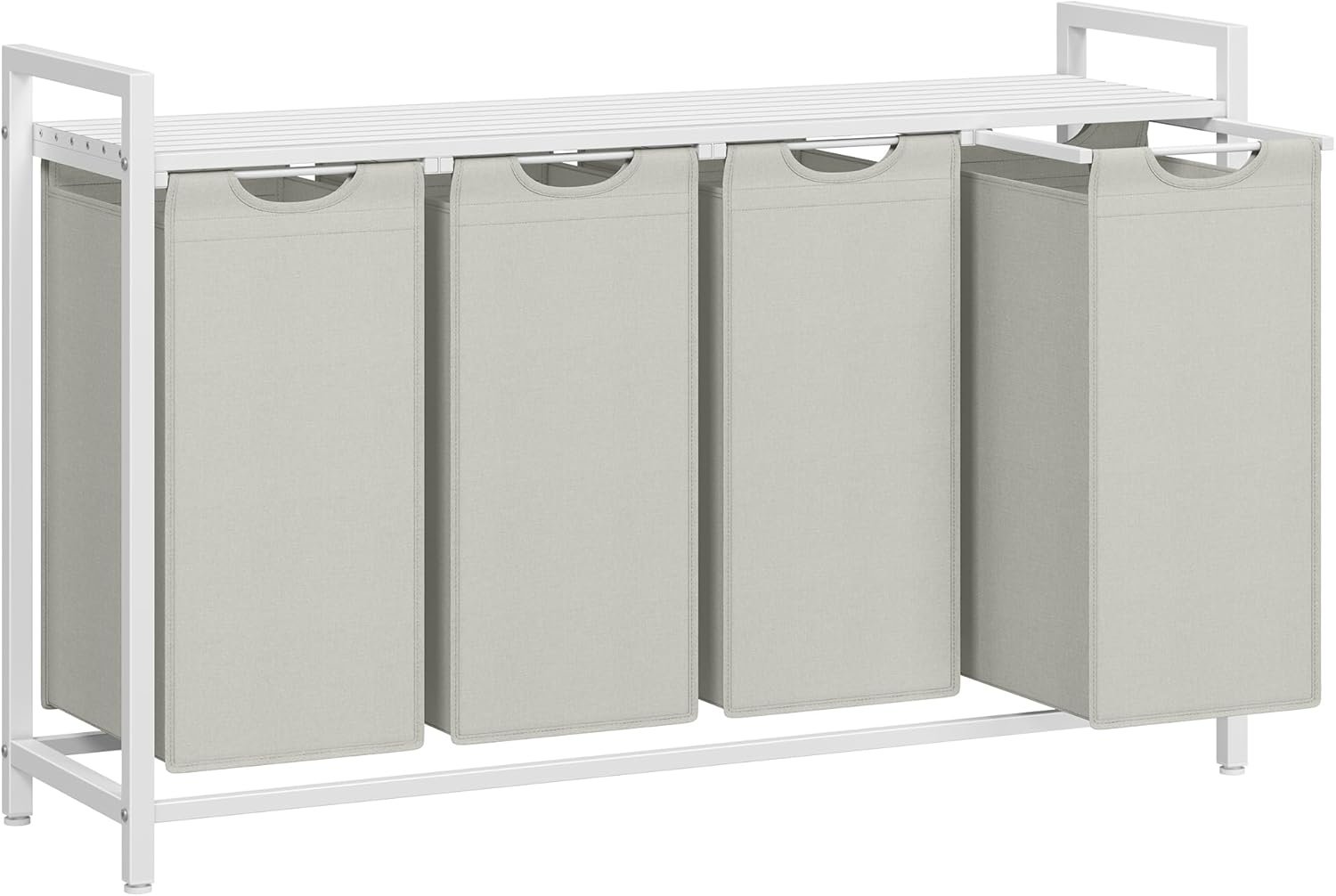 4-rums Vasketøjskurv, Vasketøjsposer, 4 X 40l, 116 X 33 X 72 Cm, Hvid 1 4-rums Vasketøjskurv, Vasketøjsposer, 4 X 40l, 116 X 33 X 72 Cm, Hvid