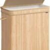 Bambus vasketøjskurv med håndtag, 150 L, naturlig beige.