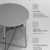 Rundt sidebord med ladestation og stofkurv, Rummeligt, Dove Grey og Slate Grey - Billede 6