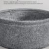Rundt sidebord med ladestation og stofkurv, Rummeligt, Dove Grey og Slate Grey - Billede 7