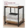 Sidebord Sengebord med stikkontakt Slim 2 AC-porte 2 USB-porte 30 X 34 X 58 cm, brun/sort - Billede 6