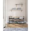 3-lags Skostativ, Skoopbevaringsorganer, Metalopbevaringsstativ, 116 X 30 X 55 Cm, Sort - Billede 7