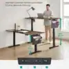 Elektrisk skrivebord med justerbar højde og moderne design.