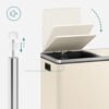 Dobbeltrum 2 X 30 L Skraldespand med 2 Skraldeposer, Metalfodpedaler, Creme - Billede 4