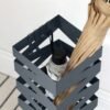 Paraplystativ i Metal, Firkantet Paraplyholderstativ, med 4 Kroge og Aftagelig Drypbakke, 15,5 X 15,5 X 49 Cm, Antracitgrå - Billede 5