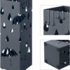 Metal Paraplystativ, Firkantet Paraplyholder med Drypbakke og 4 Kroge, 15,5 X 15,5 X 49 Cm, Antracitgrå - Billede 7