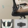 Kontorstol Ergonomisk Skrivebordsstol Drejestol med Mesh Polstret Lændestøtte - Blæk Sort - Billede 3