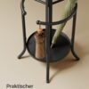 Fritstående tøjbøjle, tøjstativ med paraplyholder, 12 kroge, metal, 175 cm høj, blæk sort - Billede 3
