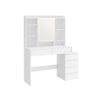 Led Belysning Toiletbord med Justerbar Lysstyrke Toiletbord med Spejl Kosmetisk Bord med Skuffer Åbne Rum Justerbare Hylder Moderne Sky Hvid Rdt624w01