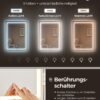 Led Belysning Toiletbord med Justerbar Lysstyrke Toiletbord med Spejl Kosmetisk Bord med Skuffer Åbne Rum Justerbare Hylder Moderne Sky Hvid Rdt624w01 - Billede 4
