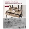 Vaskebord med polstret skammel, tredobbelt spejl, kosmetikbord, industriel stil, eg brun/sort - Billede 7