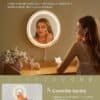 LED makeup mirror with lights and touch control.