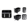 Nexxt Dobbel Airfryer – Varmluftfriture – 5,5 + 3,5 liter – Touchscreen – Sort - Billede 4