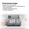 TurboTronic AFD32 Airfryer XXL og Ovn – Dobbelt Dør - 32 Liter – Sølv - Billede 4