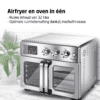 TurboTronic AFD32 Airfryer XXL og Ovn – Dobbelt Dør - 32 Liter – Sølv - Billede 2