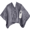 Fleecetæppe og poncho med elektrisk varmefunktion.