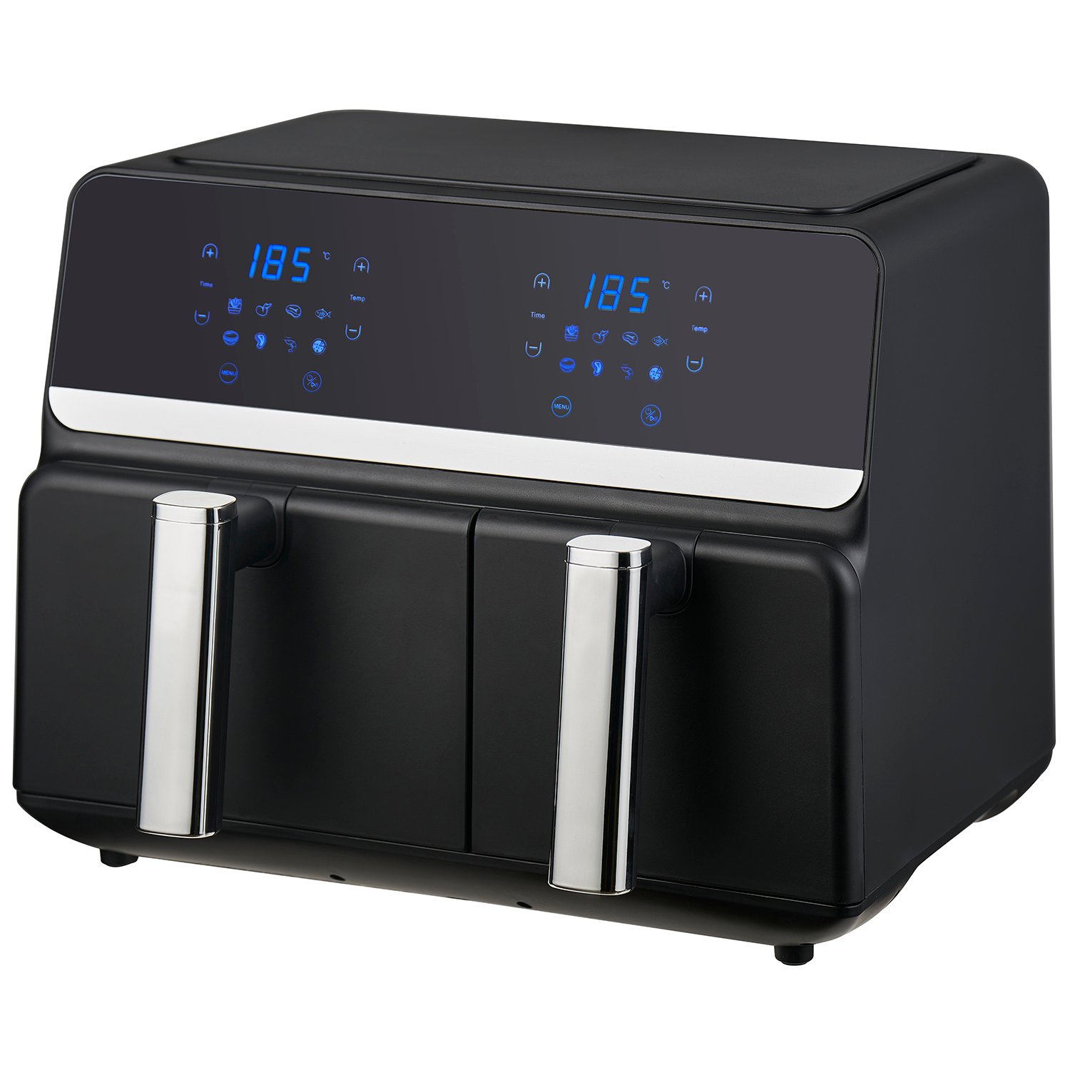 Nexxt Dobbel Airfryer – Varmluftfriture – 5,5 + 3,5 liter – Touchscreen – Sort 1 Nexxt Dobbel Airfryer – Varmluftfriture – 5,5 + 3,5 liter – Touchscreen – Sort
