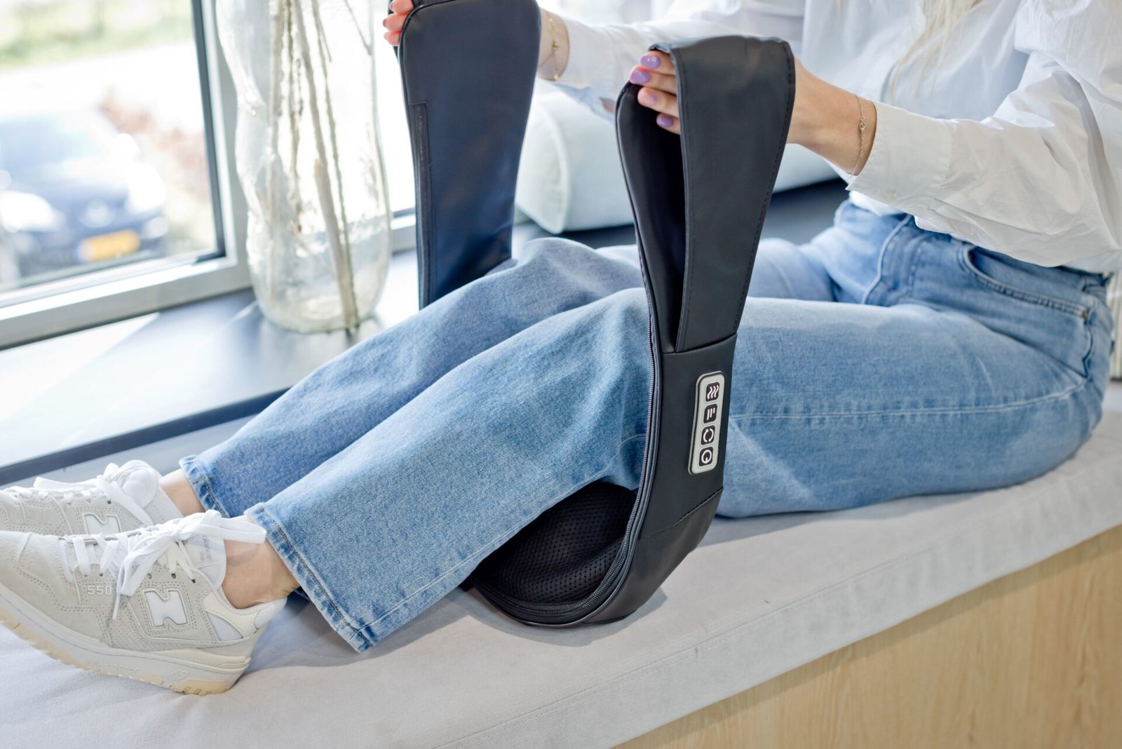 QLT Elektrisk Nakke massageapparat med infrarød – Shiatsu massagepude 2 QLT Elektrisk Nakke massageapparat med infrarød – Shiatsu massagepude - Billede 2