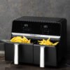 Nexxt Dobbel Airfryer – Varmluftfriture – 5,5 + 3,5 liter – Touchscreen – Sort - Billede 5