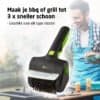 Trådløs roterende elektrisk BBQ-børste i stål til grillrengøring.