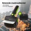 Trådløs roterende stål BBQ-børste til rengøring.