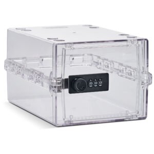 Lockabox Mini™ Opbevaringsboks med Tallås – Låsbart Medicinskab – Transparent