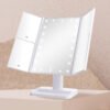 Nexxt Makeup-spiegel med LED-lys – Sammenklappelig & forstørrelse 2x/3x - Hvid - Billede 3