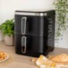 Nexxt Dobbelt Stakket Airfryer med 12 Madlavningsprogrammer – 11 Liter – Sort - Billede 5