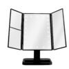 Nexxt Makeup-spejl med LED-lys – Foldbar & Forstørrelse 2x/3x - Sort