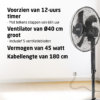 TZS First Austria 5553-4 Standventilator - Statiefventilator – Sort - Billede 6
