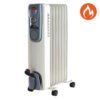 Elektrisk olieradiator med 7 lameller - 3 varmeindstillinger - termostat, hjul, ledningsopbevaring og vippebeskyttelse - 1500W – hvid - Billede 6