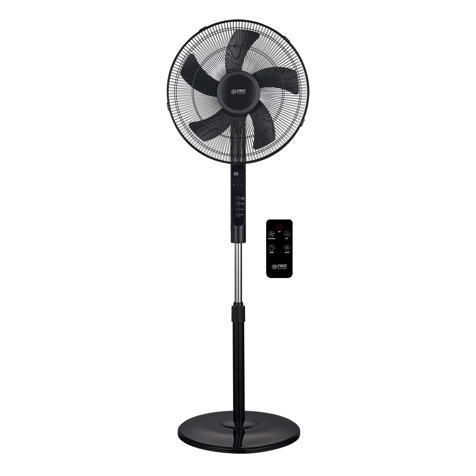 TZS First Austria 5553-4 Standventilator - Statiefventilator – Sort 1 TZS First Austria 5553-4 Standventilator - Statiefventilator – Sort