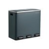 SONGMICS 54L Recycling Bin, Rubbish Bin, Steel Pedal Bin with 3 Sections, Inner Buckets, 6 Sorting Labels, for Easy Waste Separation, Grey and Black LTB54G 60,4 x 30 x 56,3 cm (L x B x H)