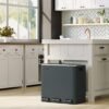 SONGMICS 54L Recycling Bin, Rubbish Bin, Steel Pedal Bin with 3 Sections, Inner Buckets, 6 Sorting Labels, for Easy Waste Separation, Grey and Black LTB54G 60,4 x 30 x 56,3 cm (L x B x H) - Billede 3