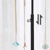 SONGMICS 2-in-1 Jewellery Display Stand Holder, Jewellery Rack Tree, 3 T-Shape Metal Bars with Holes, Storage Tray, Adjustable, Long Necklace Bracelet Earring Ring, Rustic Brown and Black JJS016B01 - Billede 4
