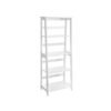 VASAGLE Ladder Shelf, 4-Tier Bookcase, Multifunctional Storage Shelf for Living Room, Wooden Stand for Sunroom, White LLS90WT