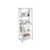 VASAGLE Ladder Shelf, 4-Tier Bookcase, Multifunctional Storage Shelf for Living Room, Wooden Stand for Sunroom, White LLS90WT - Billede 2