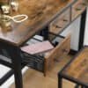 Vasagle makeup trolley med træskuffer og metalramme, opbevaringsplads til skønhedsprodukter.