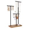 SONGMICS 2-in-1 Jewellery Display Stand Holder, Jewellery Rack Tree, 3 T-Shape Metal Bars with Holes, Storage Tray, Adjustable, Long Necklace Bracelet Earring Ring, Rustic Brown and Black JJS016B01 - Billede 7