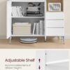 VASAGLE Sideboard, Storage Cabinet, with Doors and Height Adjustable Shelf, 3 Drawers, Open Compartment, Modern, 40 x 103.5 x 85 cm, for Living Room, Kitchen, Study, Cloud White BBK273W21 - Billede 4