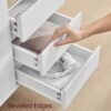 VASAGLE Sideboard, Storage Cabinet, with Doors and Height Adjustable Shelf, 3 Drawers, Open Compartment, Modern, 40 x 103.5 x 85 cm, for Living Room, Kitchen, Study, Cloud White BBK273W21 - Billede 6