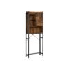 VASAGLE Over-the-Toilet Storage, Bathroom Oragniser Rack, for Washing Machine, with Small Cabinet, Steel Frame, Easy Assembly, Industrial, 64 x 24 x 171 cm, Rustic Brown and Black BTS003B01