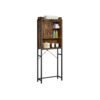 VASAGLE Over-the-Toilet Storage, Bathroom Oragniser Rack, for Washing Machine, with Small Cabinet, Steel Frame, Easy Assembly, Industrial, 64 x 24 x 171 cm, Rustic Brown and Black BTS003B01 - Billede 6