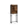 VASAGLE Over-the-Toilet Storage, Bathroom Oragniser Rack, for Washing Machine, with Small Cabinet, Steel Frame, Easy Assembly, Industrial, 64 x 24 x 171 cm, Rustic Brown and Black BTS003B01 - Billede 7