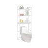 Opbevaring over toilettet, 3-lags bambus toiletstativ, badeværelse, nem montering, hvid - Billede 6