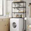 4-lags opbevaring over toilettet, metalopbevaringsstativ, justerbare hylder, sort - Billede 2