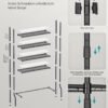 4-lags opbevaring over toilettet, metalopbevaringsstativ, justerbare hylder, sort - Billede 6